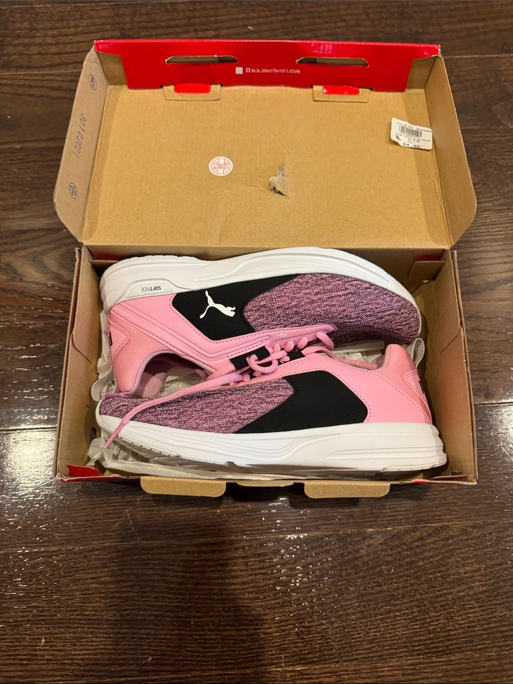 Puma Pink and Black Knit Sneakers
